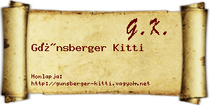 Günsberger Kitti névjegykártya
